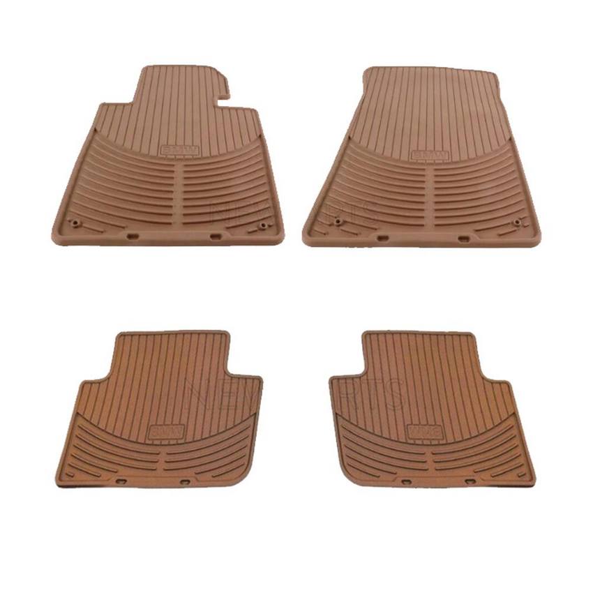 BMW Floor Mat Set - Front and Rear (All Weather) (Rubber) (Beige)